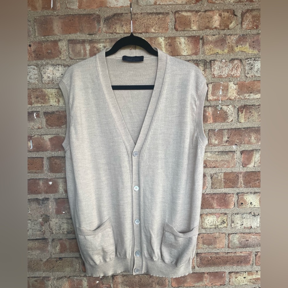 Valentino Merino Wool Cardigan Vest🖤